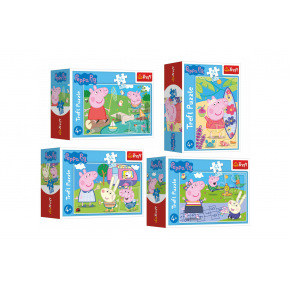 Trefl Minipuzzle 54 dílků Šťastný den Prasátka Peppy/Peppa Pig, 4 druhy