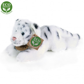 Rappa Plyšový tiger biely ležiaci 17 cm ECO-FRIENDLY