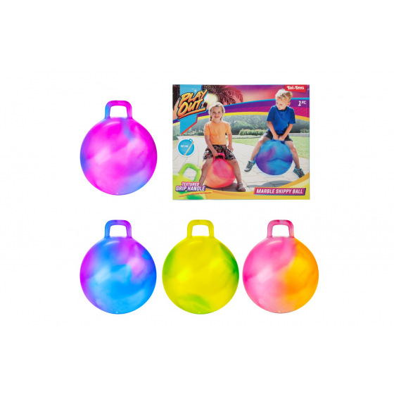 Míč skákací s úchytem 45cm 4 barvy v krabičce 20x17x6,5cm