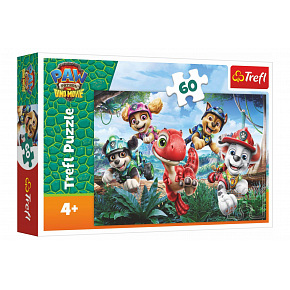 Trefl Puzzle Tlapková patrola/Paw Patrol Dino Movie: Dinosauří záchrana 33x22cm 60 dielikov v krabičke 21x14cm