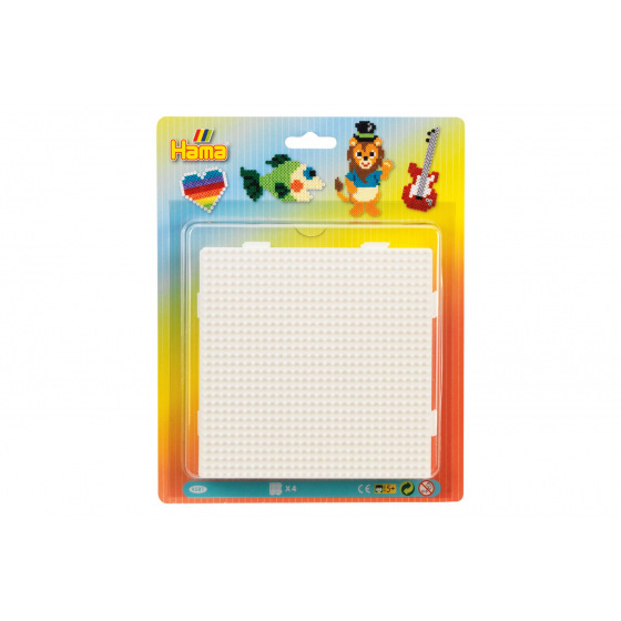 Lowlands Bügelperlenplatte Hama - Verbindungsquadrat 4 Stück auf Karte 20x24x3cm