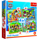 Trefl Puzzle 4in1 Urlaub Paw Patrol 28,5x20,5cm in der Box 28x28x6cm