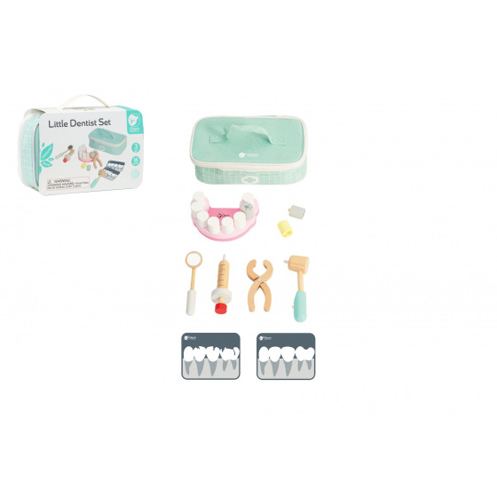 Teddies Sada zubař 18ks dřevo v látkové tašce v papírovém obalu 22x7x15cm