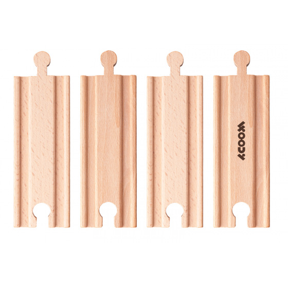 WOODY Příslušenství k dráze - rovné koleje krátké 4ks