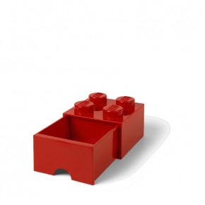 Smartlife LEGO úložný box 4 s šuplíkem - červená