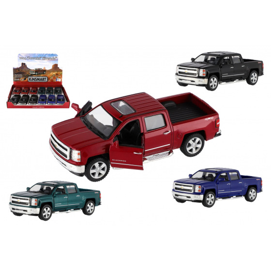 Teddies Auto Kinsmart Chevrolet 2014 Silverado Metall/Kunststoff 13cm 4 Farben mit Rückziehmotor