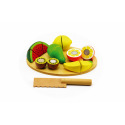 Teddies Ovoce krájecí s prkénkem dřevo 17ks 21,5x15x7cm v krabici 24m+