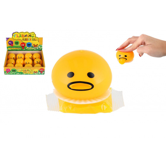 Teddies Míček mačkací smajlík antistresový plast 5cm zvracející sliz v sáčku