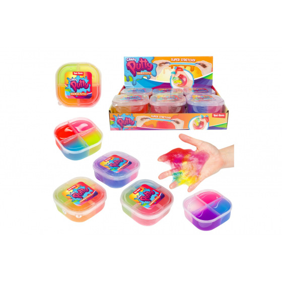 Teddies Schleim - Regenbogenmasse 8,5x8,5cm in Plastikdose