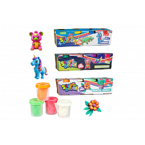 Teddies Modelína/Plastelína 4x140g v kelímku 3 druhy v krabičce 31x8x7,5cm 12m+