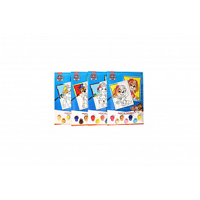 Teddies Malowanie według numerów A4 Psi patrol/Paw patrol z farbami 4 rodzaje w papierowym pudełku Teddies Malowanie według numerów A4 Psi patrol/Paw patrol z farbami 4 rodzaje w papierowym pudełku
