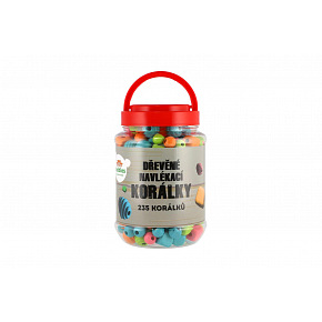 Teddies Koraliki drewniane kolorowe 235 sztuk w plastikowym pojemniku 9x14cm Teddies Koraliki drewniane kolorowe 235 sztuk w plastikowym pojemniku 9x14cm