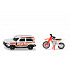 SIKU Blister - Land Rover Defender s KTM motocyklom