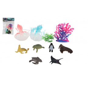 Teddies Meerestiere 10 Stück aus Kunststoff, 2 Farben im Beutel Teddies Meerestiere 10 Stück aus Kunststoff, 2 Farben im Beutel