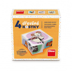 Dino ZVIERATKA 4 Drevené kocky
