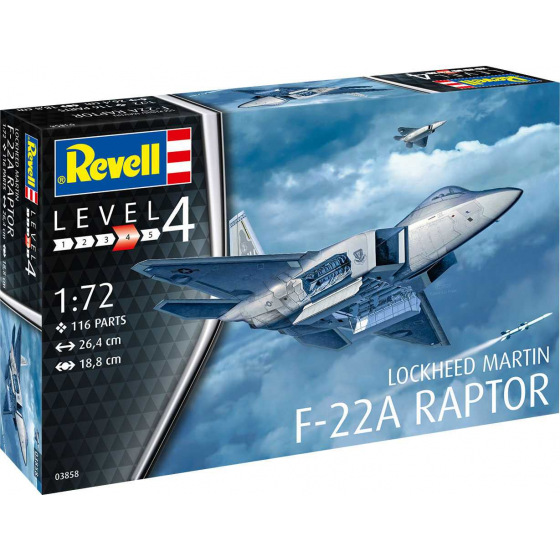 Revell Plastic ModelKit letadlo 03858 - Lockheed Martin F-22A Raptor (1:72)