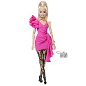 Mattel LEGO Barbie DELUXE STYLE MODELKA V RUŽOVÝCH ŠATÁCH S VOLÁNOM