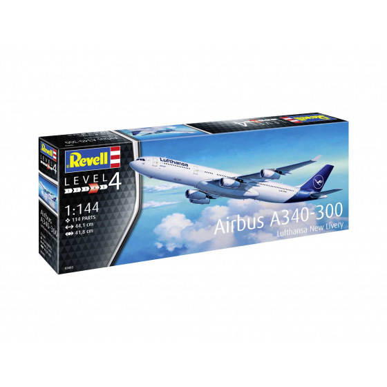 Revell Plastikmodellbausatz Flugzeug 03803 - A340-300 Lufthansa Neue Lackierung (1:144)