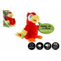 Teddies Papagei Jaroušek, der Sätze wiederholt, Plüsch 16cm, batteriebetrieben mit Sound, in einer Schachtel 12x20x10cm im Beutel