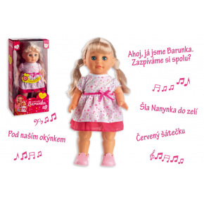 Teddies Pluszowa lalka Barunka chodząca i śpiewająca czesko plastikowa 42cm na baterie z dźwiękiem w pudełku 21x44x11cm