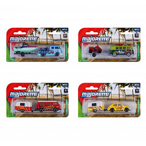 Majorette Auto mit Anhänger VW The Originals Trailer, 4 Arten
