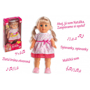 Teddies Pluszowa lalka Natálka spacerująca i śpiewająca po słowacku, plastikowa 42cm na baterie z dźwiękiem w pudełku 21x44x11cm