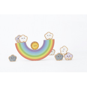 Rappa Hra dřevěná balanční duha s mraky