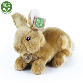 Rappa Brązowy pluszowy królik leżący 23 cm ECO-FRIENDLY