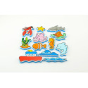Teddies Wasserkleber Meine ersten Tiere Ozean Schaumstoffset mit Netz 12 Stück in Schachtel 19x27x5cm