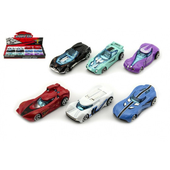 Auto kov/plast 8cm na volný chod mix barev 12ks v boxu