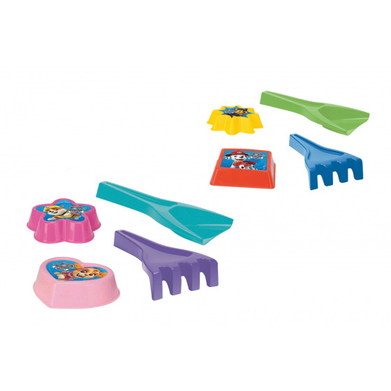 WADER Sandset 4-tlg. aus Kunststoff Schaufel, Harke, 2 Förmchen Paw Patrol 4 Farben im Netz