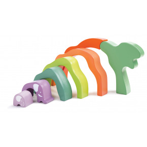 Hape Kostki do układania Hape Rainbow Safari - Słonie