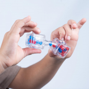 Glumi Mac Toys Fidget Blox Sound - relaxační kostka - modrá a červená