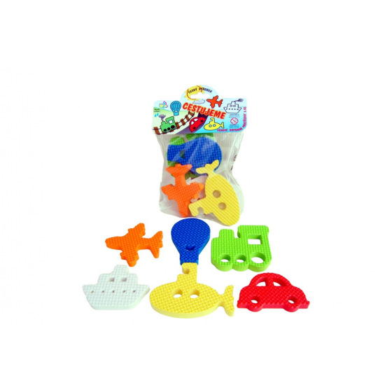 Wasseraufkleber Schaumstoffteile Reisen 6 Stück im Beutel 14x21cm