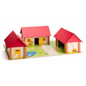 Woody Statok s tromi budovami a podložkou