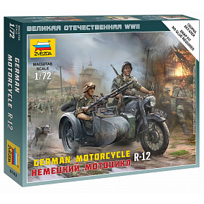 Zvezda Wargames (WWII) military 6142 - German Motorcycle R-12 (1:72)