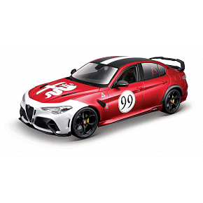 Bburago - Auta HOBBY, Alfa Romeo Giulia GTAm, červeno-bílá metalíza, 1:18