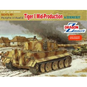 Dragon Model Kit military 6700 - TIGER I MID PRODUCTION W/ZIMMERIT (1:35)