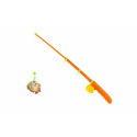 Teddies Spiel Fische/Angler magnetisch Kunststoff 5 Stk.+Rute Kunststoff 39cm 2 Farben auf Karte