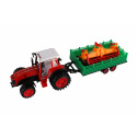 Teddies Traktor s vlekem s kombajnovým válcem plast 46cm na setrvačník  2 barvy
