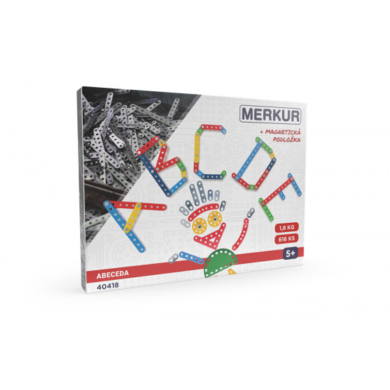 MERKUR - Stavebnice MERKUR - Zestaw konstrukcyjny Merkur Alfabet z magnetyczną podstawą, 616 elementów