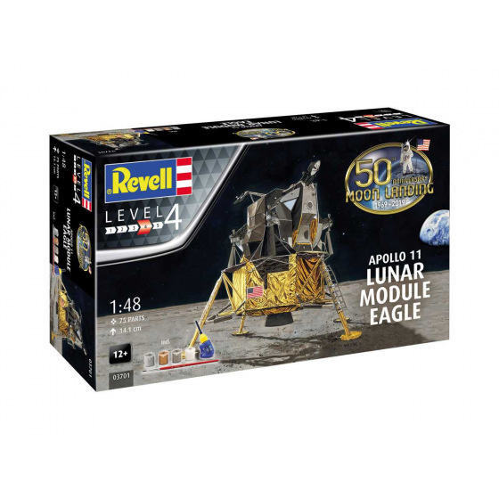Revell Geschenk-Set 03701 - Apollo 11 Mondlandemodul "Eagle" (50 Jahre Mondlandung) (1:48)