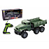 Wiky Auto RC vojenské na dálkové ovládání 27MHz 21cm na dob. pack + baterie se světlem v krabici 43x20cm