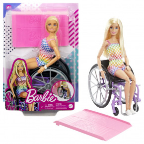 Mattel Barbie Modelka na invalidním vozíku v kostkovaném overalu