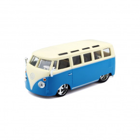 Bburago 1:32 Plus Volkswagen Van Samba niebiesko-biały