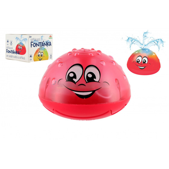 Teddies Wasserspielzeug Fontäne spritzend Kunststoff 10cm rot mit Batterie und Licht in Schachtel 11x11x8cm