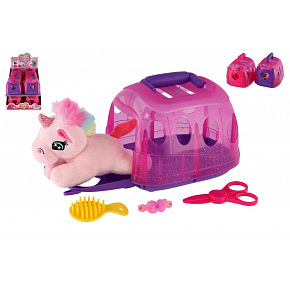 Teddies Jednorožec v přepravním boxu plyš/plast 14cm 2 barvy Teddies Jednorožec v přepravním boxu plyš/plast 14cm 2 barvy