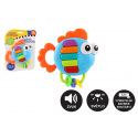 Teddies Rassel/Beißring Fisch Klavier Plastik 14x14cm mit Batterie, mit Ton, Licht auf Karte 3m+