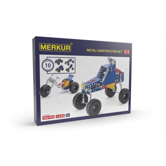 MERKUR - Stavebnice MERKUR - Baukasten Merkur 1.1 Fahrzeugbausatz, 240 Teile, 10 Modelle