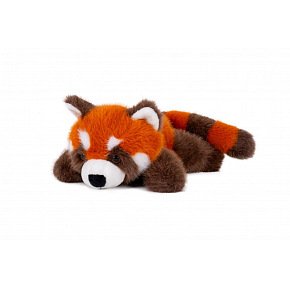 Teddies Panda červená ležící plyš 17x37cm 0m+